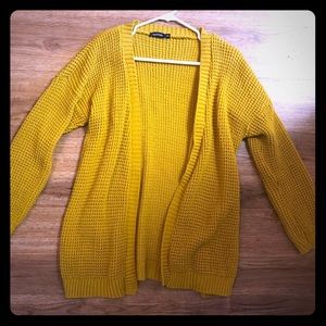 Mustard yellow cardigan sweater